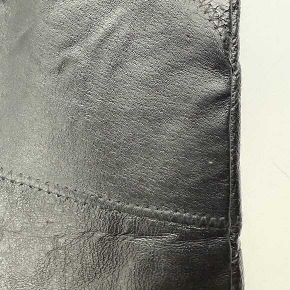 Navarre Genuine Leather Mens M Italian Stone Design Black Biker Motorcycle Vest - Picture 7 of 9